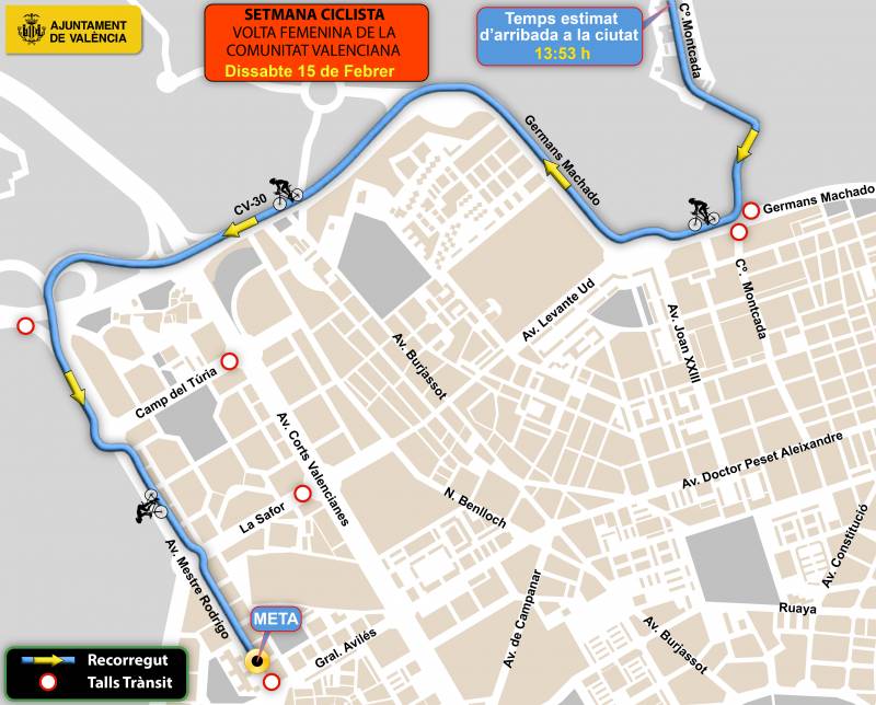 Afectació carrera ciclista. /EPDA